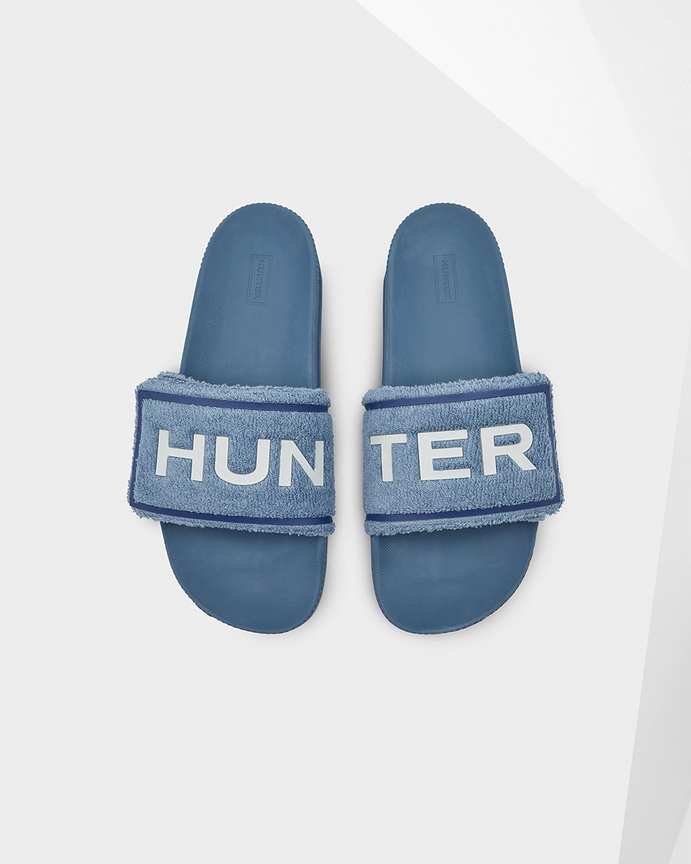 Chinelos Hunter Homem Azuis - Original Terry Towelling Logo Adjustable - 56HTKEZNS